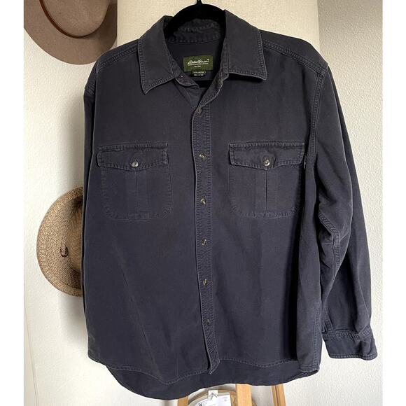Eddie Bauer Men's Medium Brushed Cotton Shirt - Slate - Picture 1 of 7